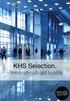 KHS Selection. - Innovativ utvald kvalité KHS SELECTION
