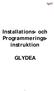Installations- och Programmerings- instruktion GLYDEA