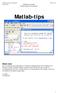 Modeller och teknik Grundl program och gränssnitt. Matlab-tips