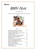 BHV-Nytt. Nr 1, mars 2013. Innehåll
