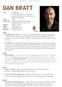 DAN BRATT CURRICULUM VITAE