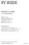 Michael von Biel. ett tonsättarporträtt. Quatuor Bozzini. Mats Persson och Kristine Scholz piano