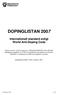 DOPINGLISTAN 2007. Internationell standard enligt World Anti-Doping Code