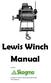 Lewis Winch Manual. Importör. Storgatan 62, 830 70 Hammerdal tel 0644-72100. www.skogma.se