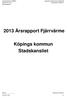 2013 Årsrapport Fjärrvärme. Organisation: Köpings kommun Stadskansliet