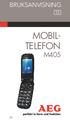BRUKSANVISNING MOBIL- TELEFON M405