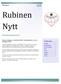 Rubinen Nytt FÖ RENINGENS BASTU. Renoveringen av bastun efter vattenskadan är nu äntligen klar! BRF Rubinen. I det hä r numret