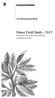 Ansökningshandling. Minor Field Study - 2015 Fakulteten för samhällsvetenskap, Linnéuniversitetet