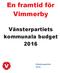 En framtid för Vimmerby. Vänsterpartiets kommunala budget 2016