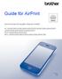 Guide för AirPrint. Denna bruksanvisning gäller följande modeller: