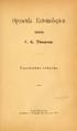 Eiitomologica. Opiiscula. EdicUt. C. («. Thoiiisoii. Fasciculus oct«avus. ojq4oo. T r e 1 1 e b o r g Sandberg <& Jonssons Boktryckeri, 1877.
