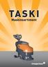 TASKI. Maskinsortiment