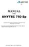 MANUAL FÖR ANYTEC 750 Sp