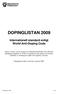 DOPINGLISTAN 2009. Internationell standard enligt World Anti-Doping Code