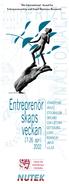 Entreprenör skaps veckan 17-26 april 2002 JÖNKÖPING VÄXJÖ STOCKHOLM ÖREBRO ESKILSTUNA GÖTEBORG LUND RONNEBY UMEÅ LULEÅ