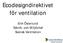 Ecodesigndirektivet för ventilation. Erik Österlund Teknik- och Miljöchef Svensk Ventilation