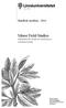 Minor Field Studies Fakulteten för konst och humaniora, Linnéuniversitet