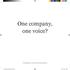 One company, one voice?