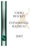 Valbo Hockey. Evenemangs- Katalog. Version 0.7 20070503 pa