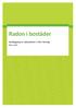 Sida 0 av 12. Radon i bostäder. Kartläggning av radonarbete i SABO-företag. Mars 2016