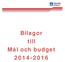 Bilagor till Mål och budget 2014-2016