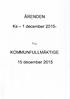 ÄRENDEN. Ks 1 december 2015- KOMMUNFULLMÄKTIGE