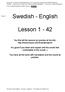 Swedish - English. Lesson 1-42