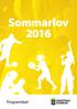 Sommarlov 2016. Programblad