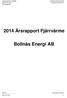 2014 Årsrapport Fjärrvärme. Bollnäs Energi AB