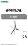 MANUAL 2015 V1.1 SV. Manual Art 541150 X-400 Vindgenerator rev. 2015-11