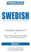 SWEDISH PIMSLEUR PHASE 1. reading booklet