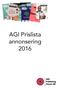 AGI Prislista annonsering 2016