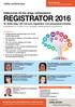 REGISTRATOR 2016 Ta nästa steg i din roll som registrator och dokumentcontroller