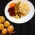 Vecka 42. Apelsin- och rosmarinbakad lax. Stekt kyckling med ugnsgrönsaker. Korvgryta med potatis och morot. Pumpasoppa med kokosmjölk