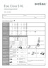 Etac Cross 5 XL. Utprovningsprotokoll 75163K Standardutförande är markerat med Tolerans för samtliga mått ±2% Kort ram Sitsbredd (cm)