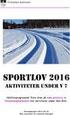 PROGRAM. För sportlovet i Svalövs kommun februari 2015