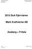 2015 DoA Fjärrvärme. Mark Kraftvärme AB. Assberg + Fritsla