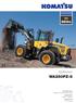 WA 250PZ. Hjullastare WA250PZ-6. MOTORSTYRKA 104 kw / v/minut TJÄNSTEVIKT kg SKOPVOLYM 2,0-2,5 m³