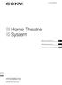 (1) Home Theatre System. Bedienungsanleitung. Gebruiksaanwijzing. Bruksanvisning HT-DDWG Sony Corporation