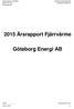 2015 Årsrapport Fjärrvärme. Göteborg Energi AB