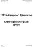 2015 Årsrapport Fjärrvärme. Kraftringen Energi AB (publ)