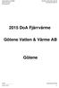 2015 DoA Fjärrvärme. Götene Vatten & Värme AB. Götene