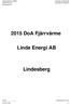 2015 DoA Fjärrvärme. Linde Energi AB. Lindesberg