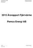 2015 Årsrapport Fjärrvärme. Pemco Energi AB