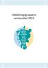 Utbildningsgruppens verksamhet 2016