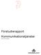 Förstudierapport Kommunikationstjänster