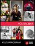 HÖSTEN 2017 KULTURPROGRAM