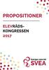 PROPOSITIONER ELEVRÅDS- KONGRESSEN 2017