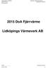 2015 DoA Fjärrvärme. Lidköpings Värmeverk AB