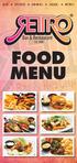 BAR SPORTS DINING MUSIC RETRO FOOD MENU